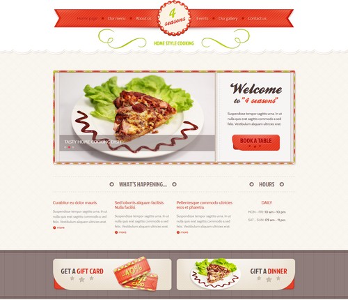 4 Seasons Restaurant HTML5 & CSS3 Template