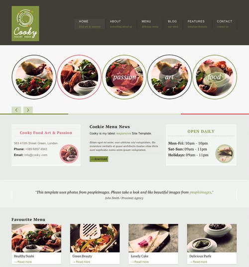 Cooky Restaurant HTML Theme