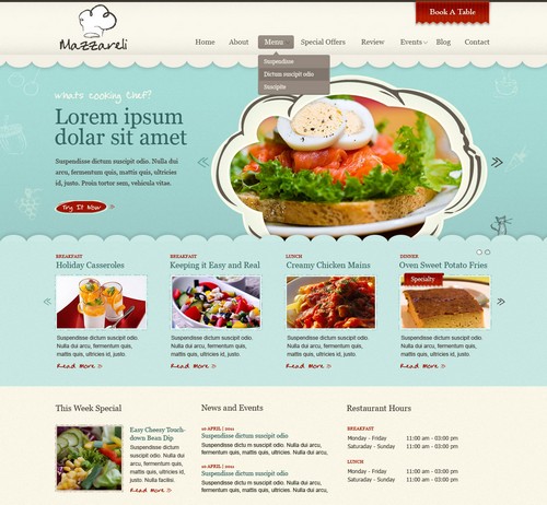 Mazzareli Cafe HTML Template