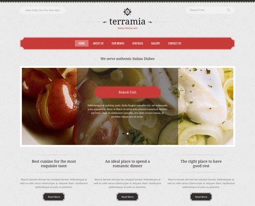 Terramia classic restaurant site template