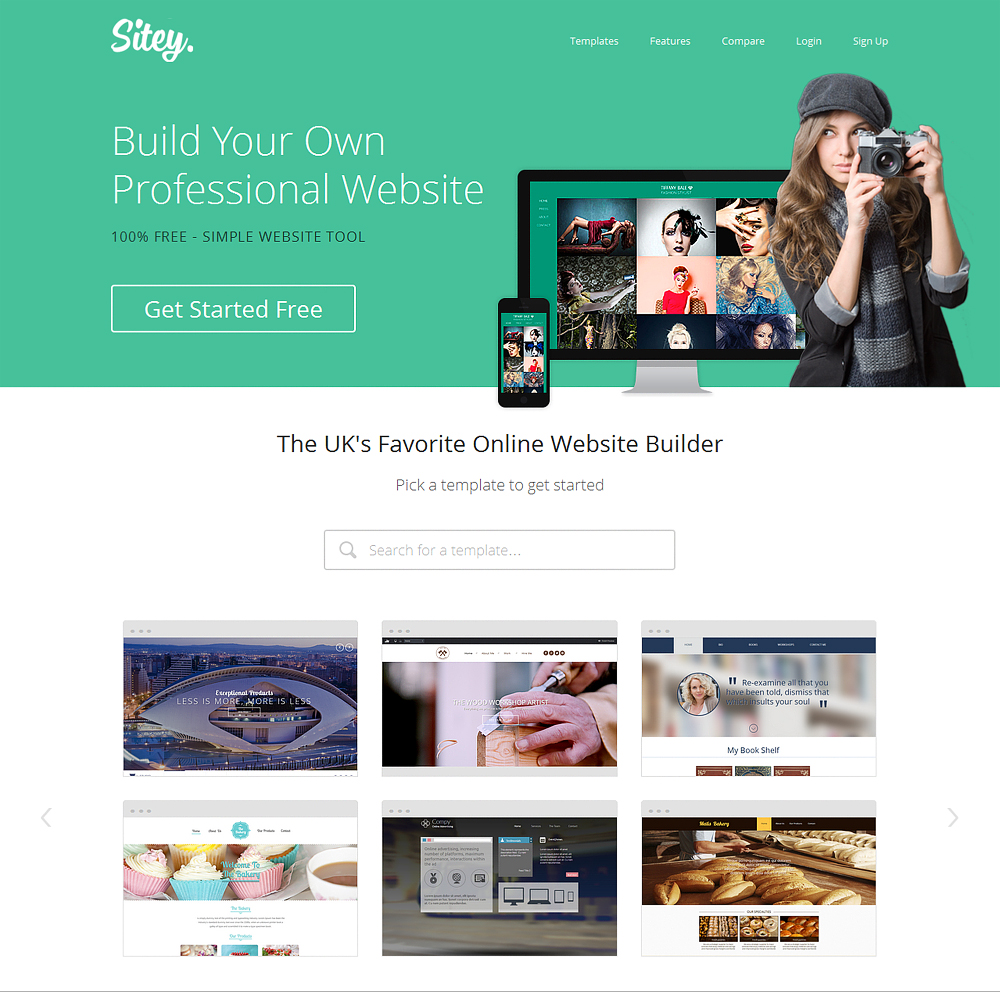Sitey free web builder