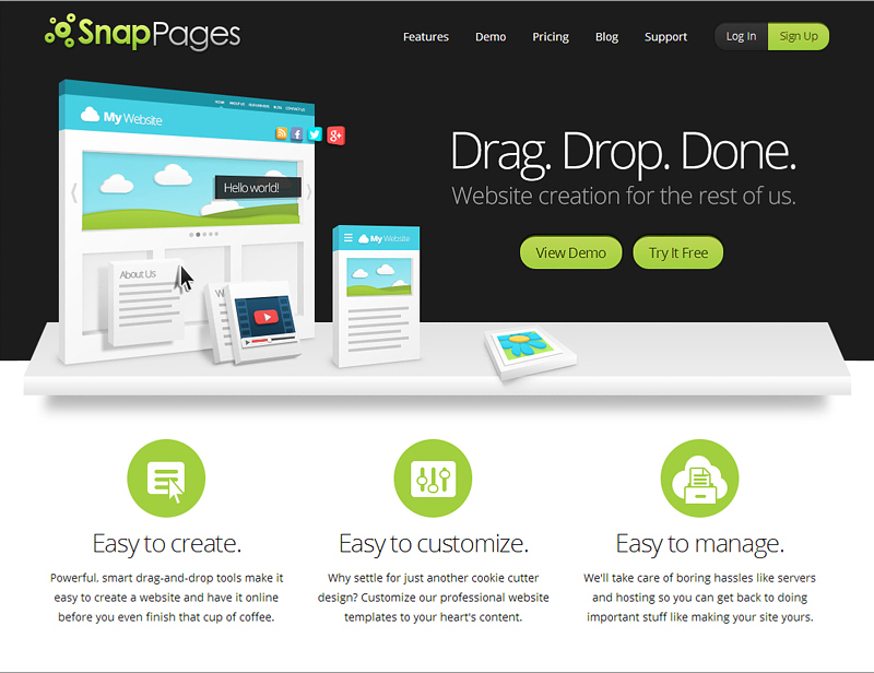 SnapPages website builder