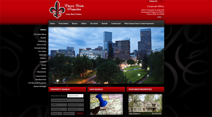 29 thiết kế website bất động sản ấn tượng Cherry Creek Properties