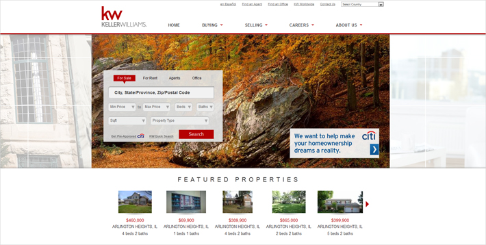 29 thiết kế website bất động sản ấn tượng Keller Williams