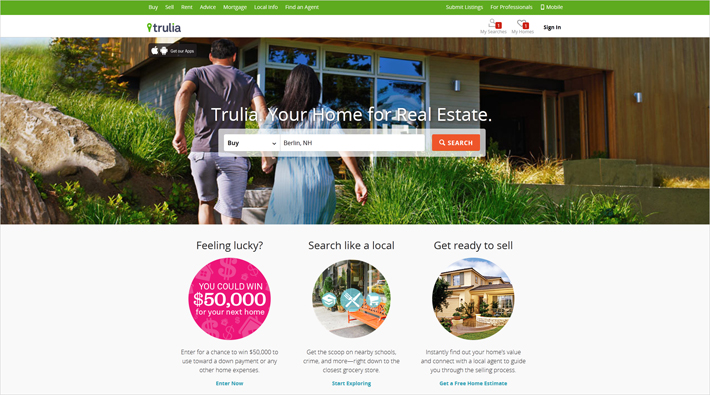 29 thiết kế website bất động sản ấn tượng Trulia