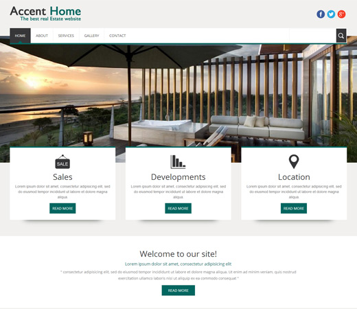 Free download 10 mẫu website bất động sản cực chất Accent Home