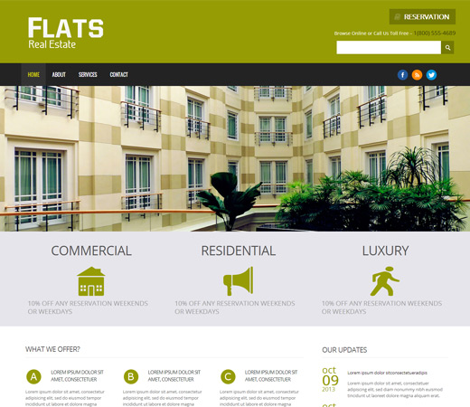 Free download 10 mẫu website bất động sản cực chất Flats