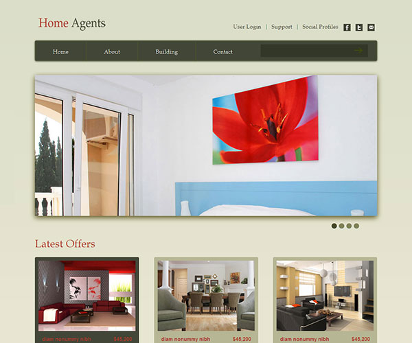 Free download 10 mẫu website bất động sản cực chất Home Agents