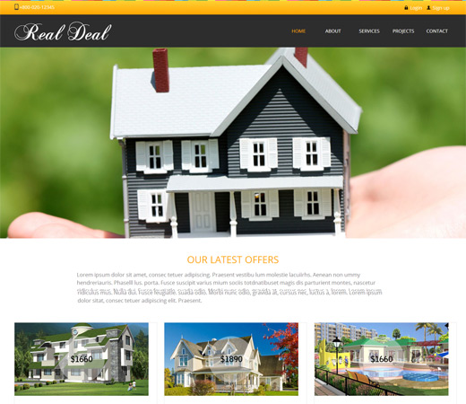 Free download 10 mẫu website bất động sản cực chất Real Deal