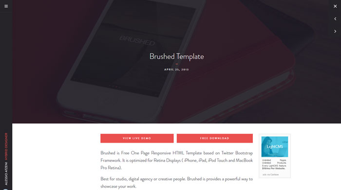 Brushed Free Bootstrap 3 Template