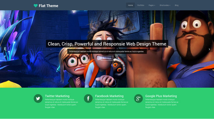 Flat theme Free Bootstrap 3 Template