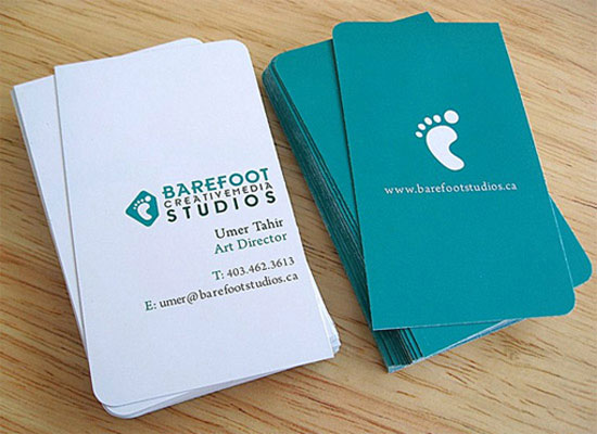 Rực rỡ sắc màu với 35+ thiết kế business card Barefoot Studios Full Color Business Card