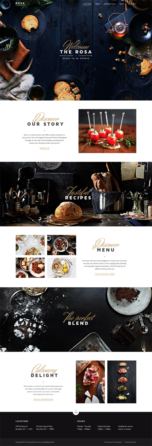 Rosa Restaurant Website by George Olaru
