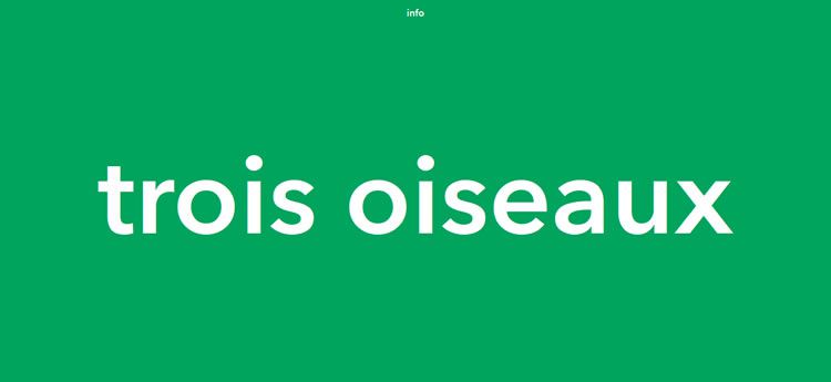 Trois Oiseaux modern minimal web design site inspiration example