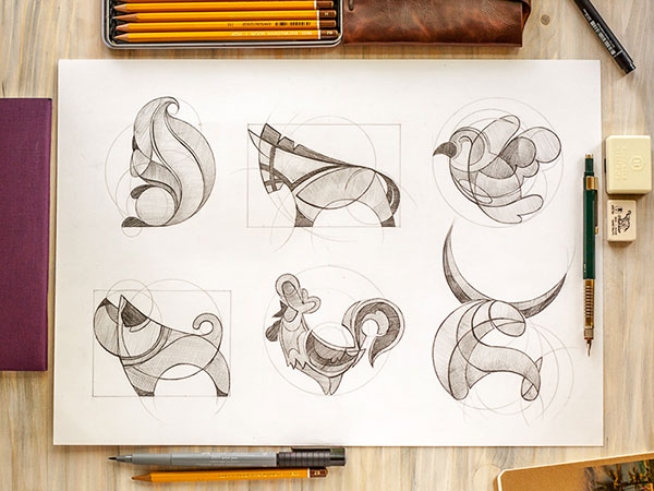 Animal logo sketches