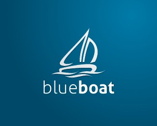 Blue Boat Logo Design