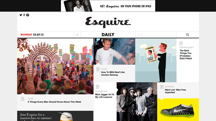 esquire.co.uk modern site design