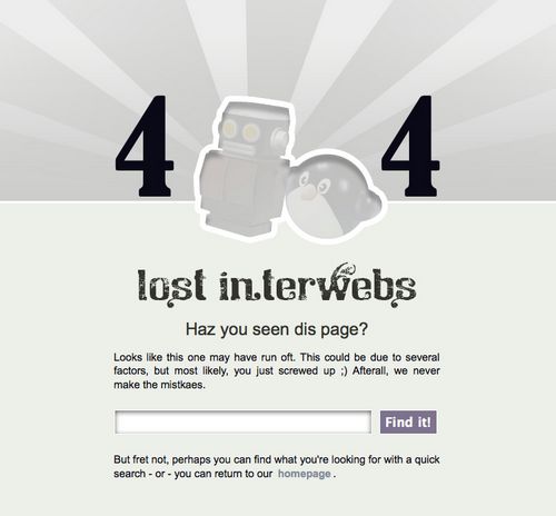 Silly But Useful 404 Error Page Web Design f-rom Object Adjective