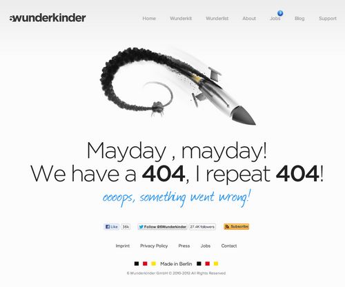 404 Page f-rom 6 Wunderkinder