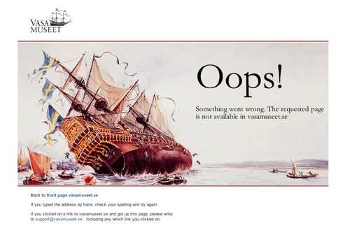 Nice 404 page f-rom The Vasa Museum