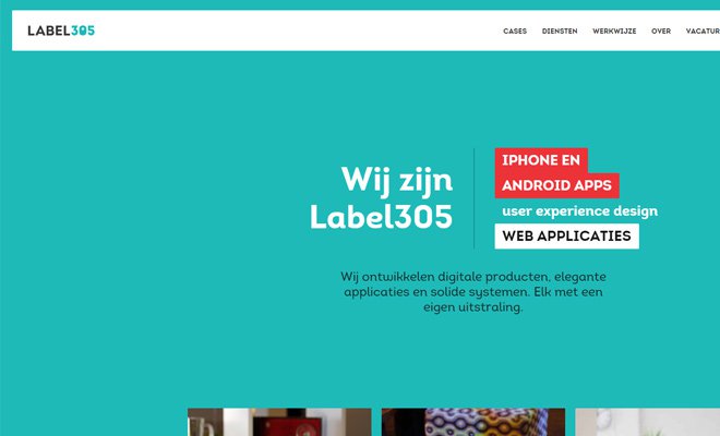 green label 305 website homepage design
