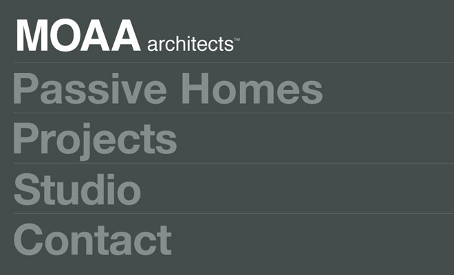 26 website đẹp mắt của các hãng kiến trúc moaa architects dark website layout