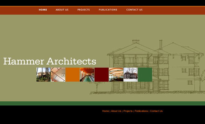 26 website đẹp mắt của các hãng kiến trúc hammer architects website minimalist layout