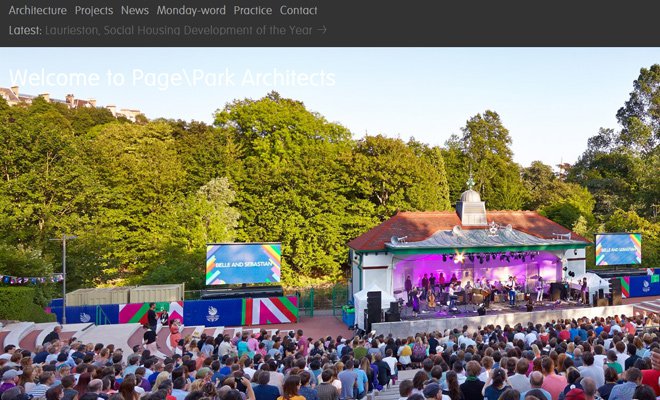 26 website đẹp mắt của các hãng kiến trúc page park fullscreen website layout