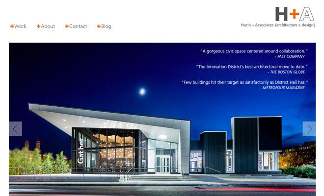 26 website đẹp mắt của các hãng kiến trúc hacin and associates website layout
