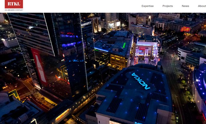 26 website đẹp mắt của các hãng kiến trúc rtkl architects designers firm website layout