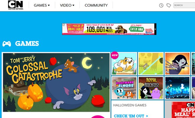 cartoon network website homepage channel