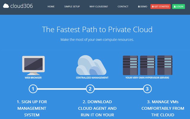 cloud306 servers hosting homepage flat icons