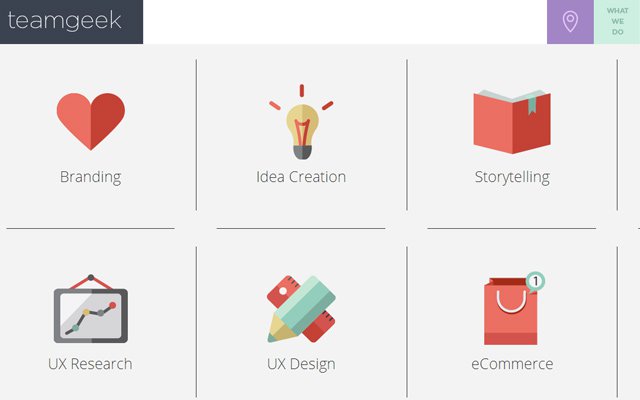 team geek website flat icons design ui