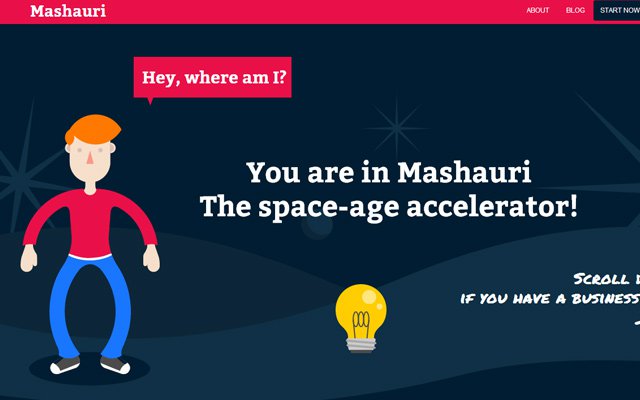 mashauri space age website design flat