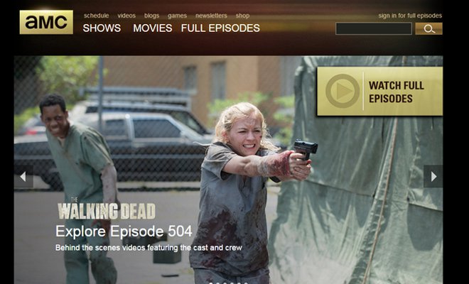amc television channel website homepage