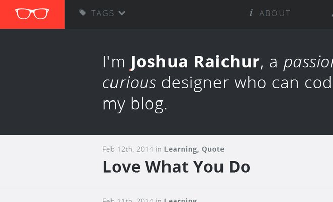 joshua raichur website portfolio layout