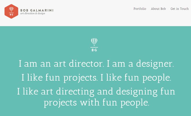 Tràn đầy cảm hứng với 34 thiết kế web Portfolio bob galmarini portfolio art director design