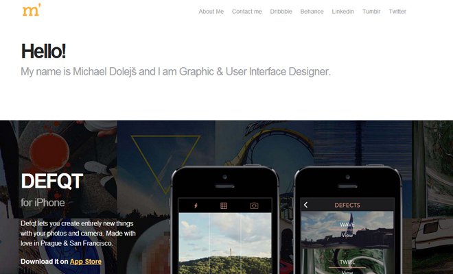 Tràn đầy cảm hứng với 34 thiết kế web Portfolio michael dolejs portfolio s caron responsive design