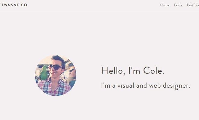 cole townsend portfolio responsive layout inspiration