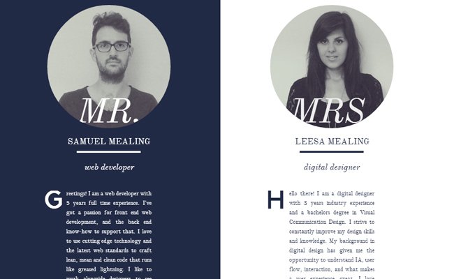 samuel leesa mealing design portfolio website