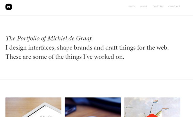 michiel de graaf portfolio website layout responsive