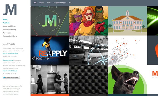 Tràn đầy cảm hứng với 34 thiết kế web Portfolio joel mertz portfolio website graphics design inspiration