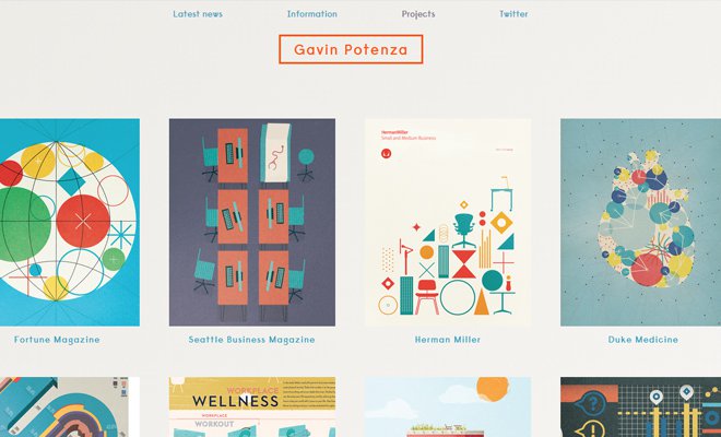 gavin potenza minimal website layout design