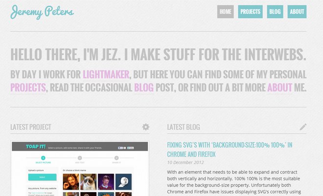 Tràn đầy cảm hứng với 34 thiết kế web Portfolio jeremy peters portfolio responsive website layout