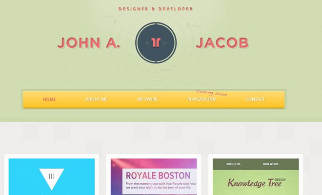 Tràn đầy cảm hứng với 34 thiết kế web Portfolio john alex jacob green portfolio responsive website design