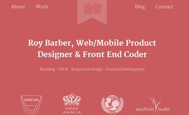 Tràn đầy cảm hứng với 34 thiết kế web Portfolio roy barber freelance web designer portfolio layout