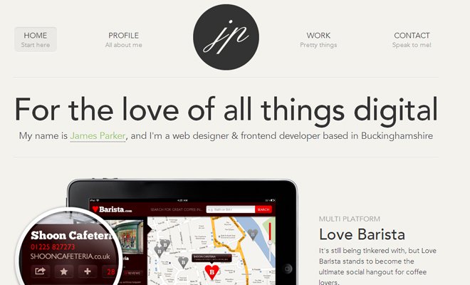james parker website portfolio digital design responsive