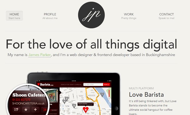Tràn đầy cảm hứng với 34 thiết kế web Portfolio james parker website portfolio digital design responsive
