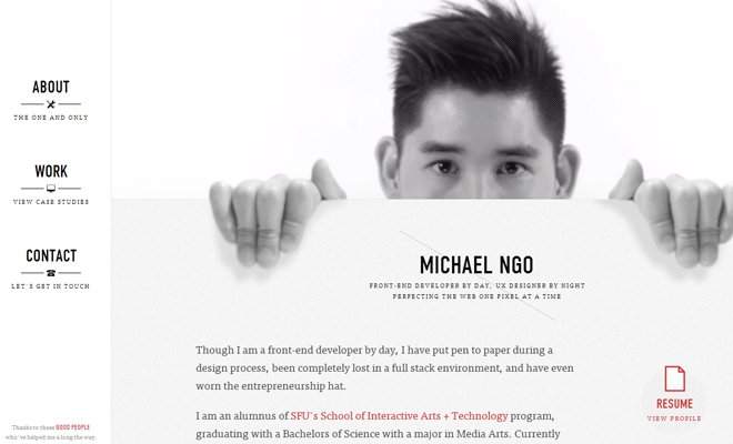 michael ngo portfolio responsive website layout design