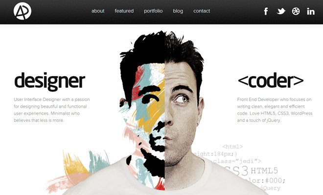 Tràn đầy cảm hứng với 34 thiết kế web Portfolio adham dannaway website portfolio inspiration responsive coder designer